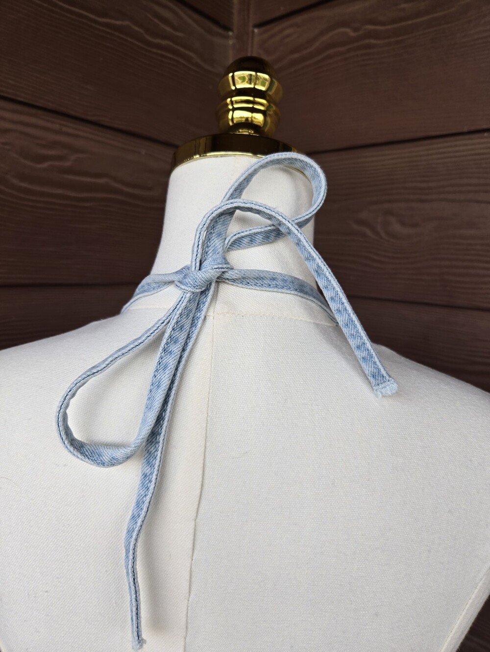 Universal Thread Light Wash Denim Halter Maxi Dress Women's Size 12 - Picture 11 of 16